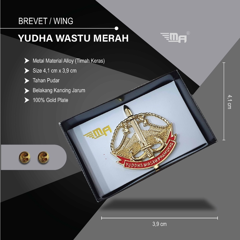 WING YUDHAWASTU MERAH PDH BRIVET BREVET PIN YUDHAWASTU MERAH