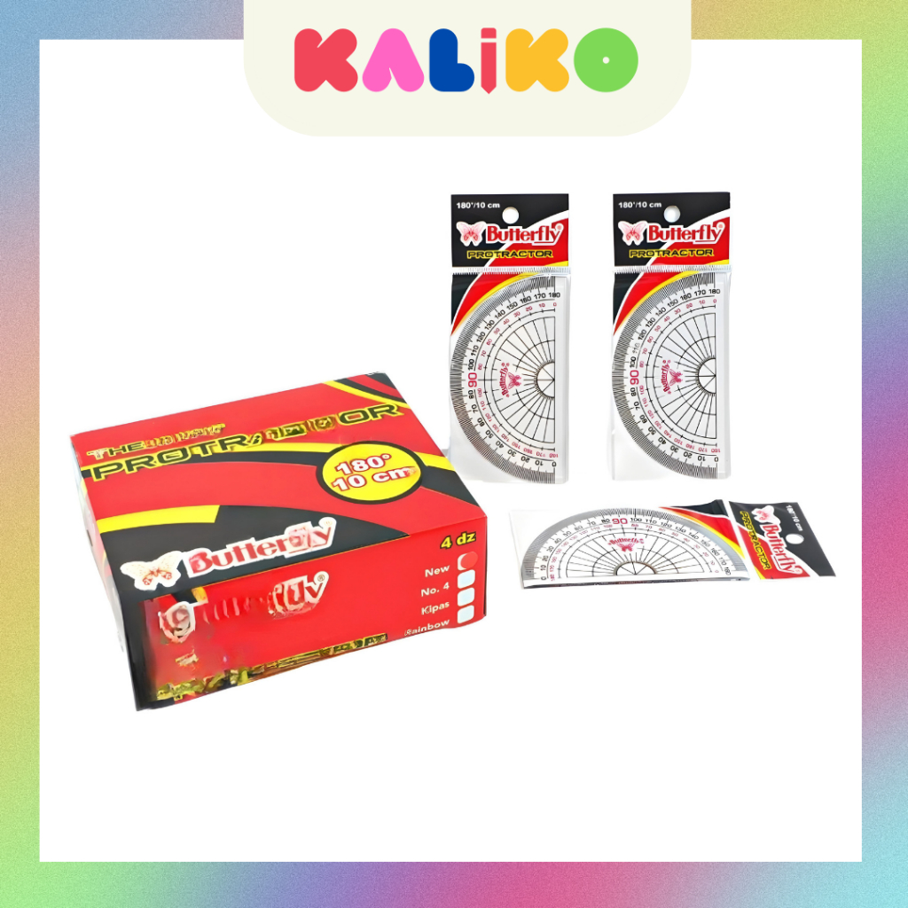 

KALIKO Penggaris Busur Derajat Butterfly 180/10 cm Protractor No.4 [PER PCS]