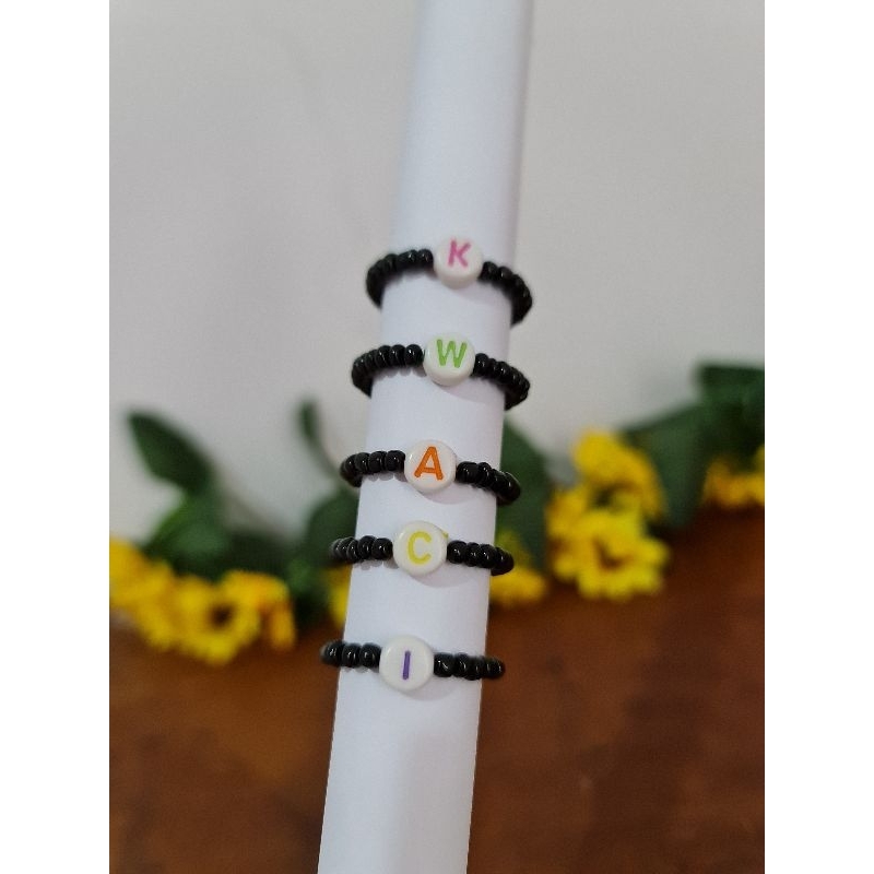 cincin manik / cincin huruf/cincin inisial/cincin korea/ cincin estetikk