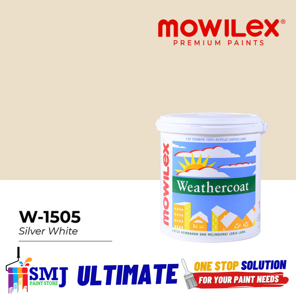 Cat Tembok Eksterior MOWILEX WEATHERCOAT W 1505 Silver White 2,5L