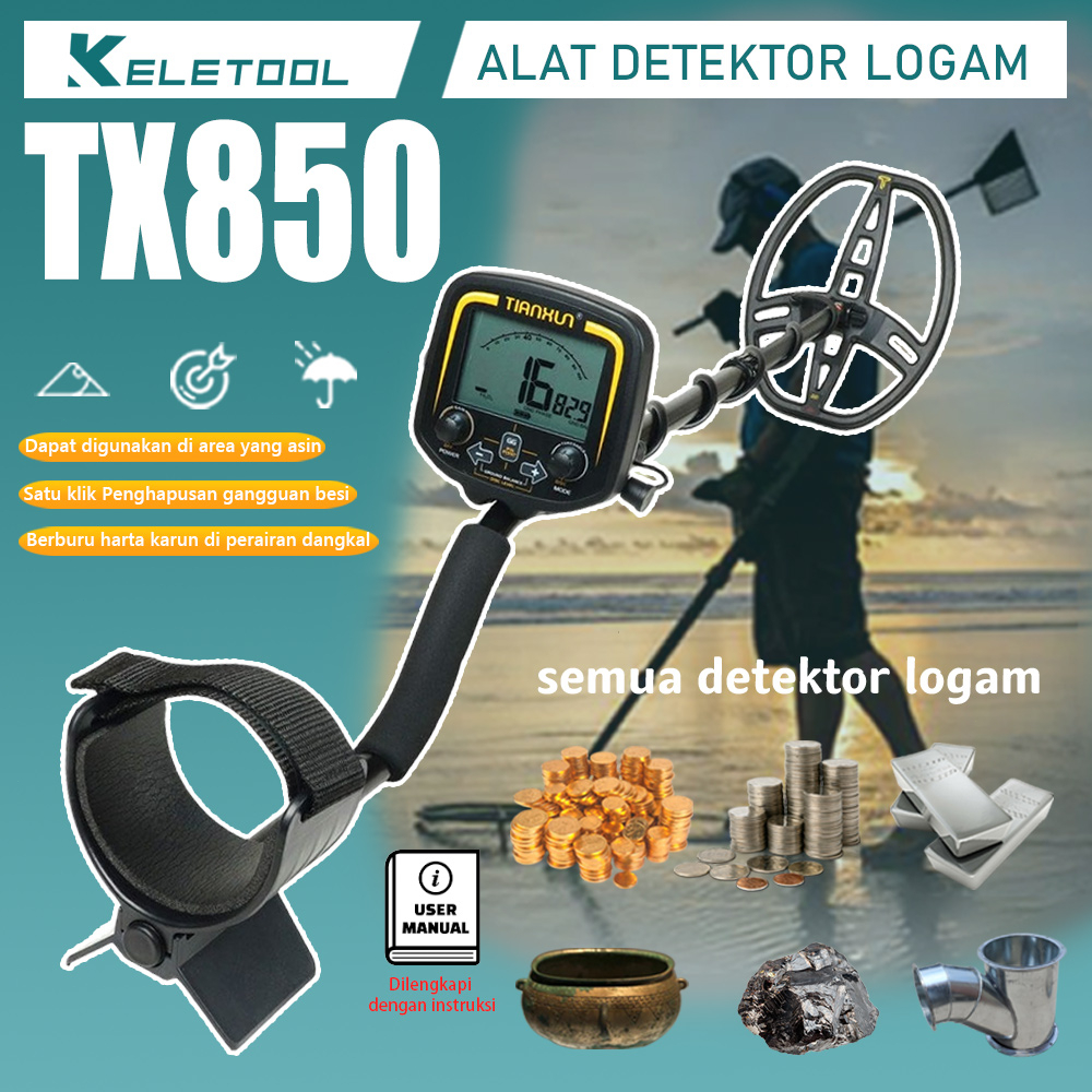 TIANXUN TX850 Detektor logam emas Alat pendeteksi Underground Metal gold detector finder harta karun
