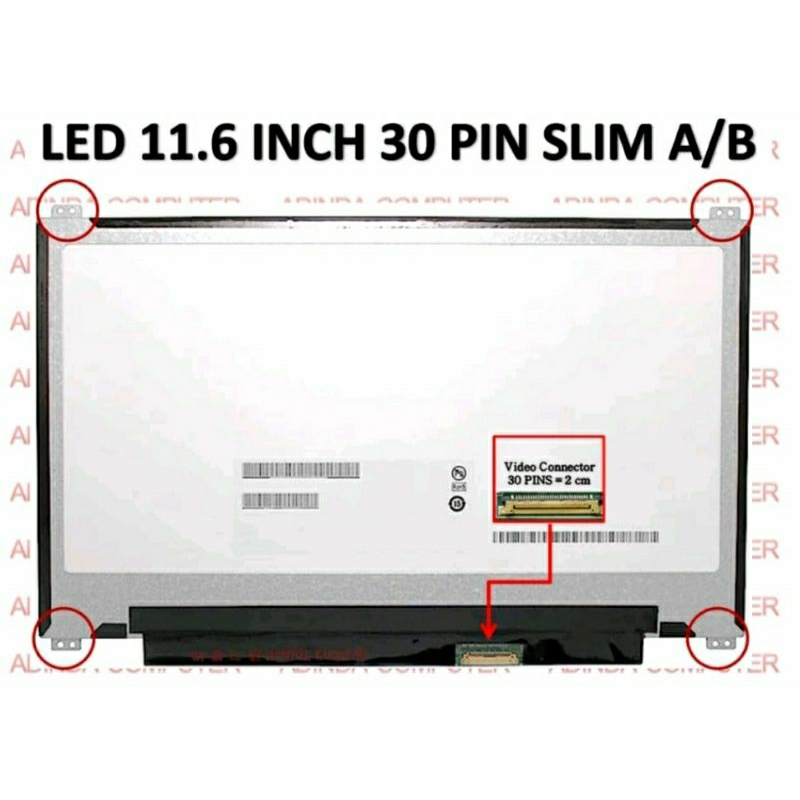 lcd laptop 11,6 30pin slim baru