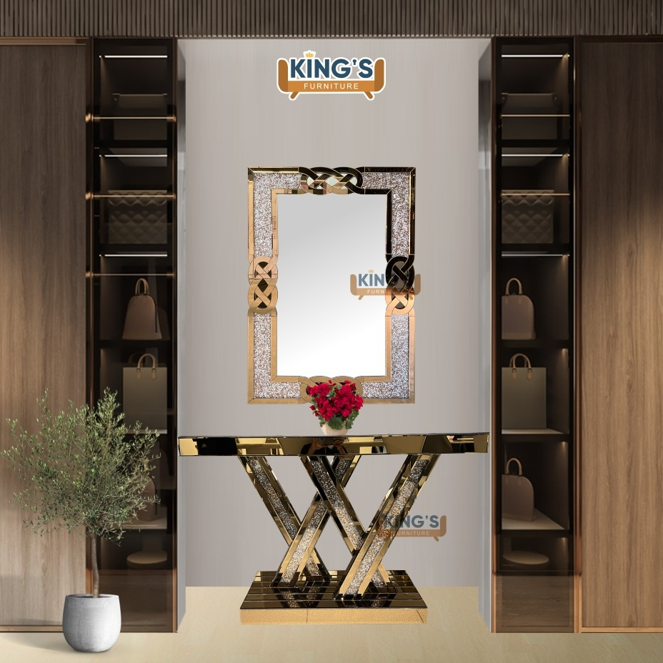 CERMIN PRASMANAN SET IMPORT - MIRROR - CONSOLE TABLE - CERMIN IMPOR - HIASAN DINDING - KACA HIAS - D