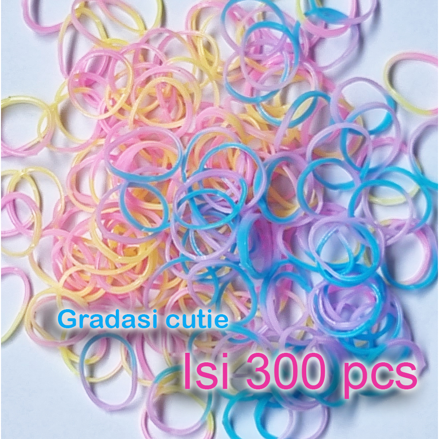 Karet refill Loom Bands isi 300pcs Rainbow loom