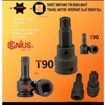 KUNCI SOK BINTANG T90/t 90 BUKA BAUT TRAVEL MOTOR ALAT BERAT merk GENIUS