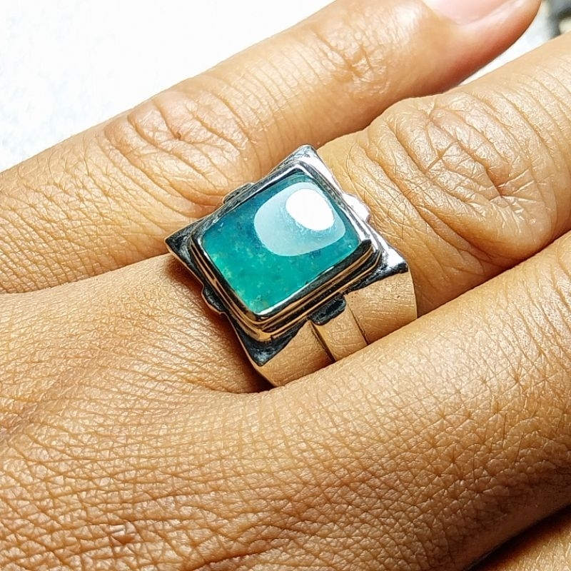 Cincin batu bacan doko cutting kotak asli natural