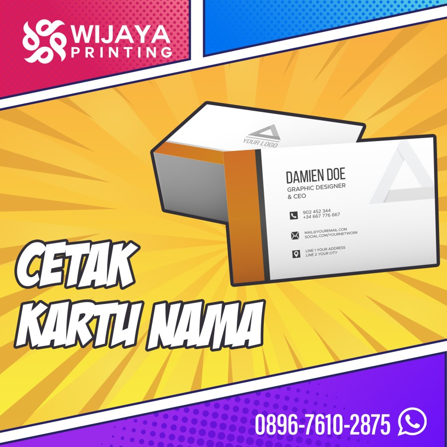 

Print Cetak Kartu Nama Custom 1 Sisi, 2 Sisi Murah - 1 Sisi