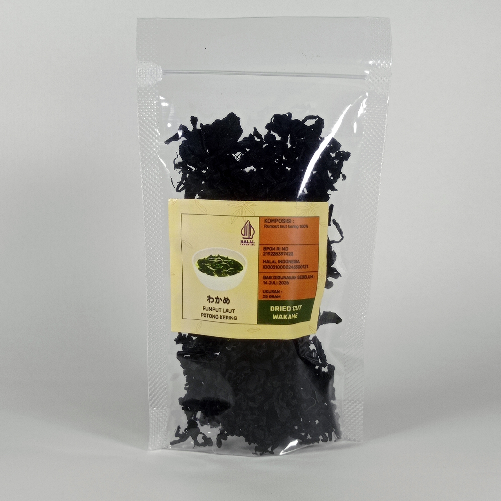 

Dried Cut Wakame Rumput Laut Kering Untuk Ramen Udon Miso Halal ukuran 50 - 100 gram