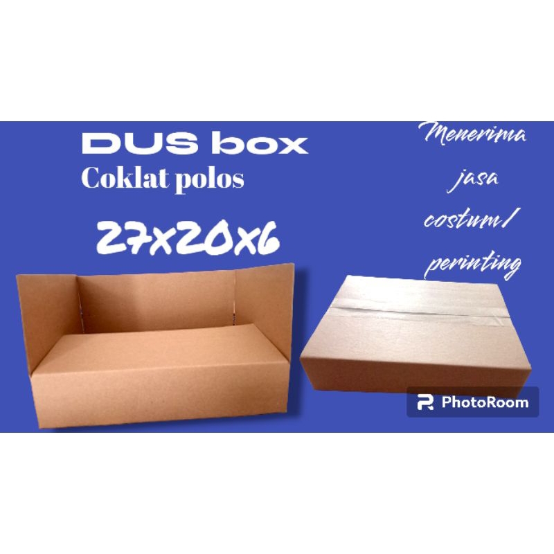 

Dus box single coklat polos size 27x20x6