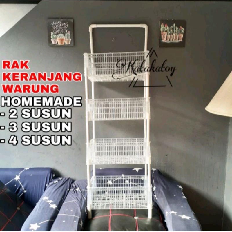 RAK WARUNG / RAK SERBAGUNA / RAK PLASTIK / KERANJANG SUSUN