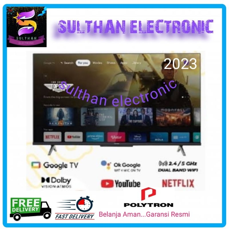 POLYTRON TV 50 INCH PLG 50UG5500 UHD 4K GOOGLE TV | ANDROID TV 50 INCH | 2023