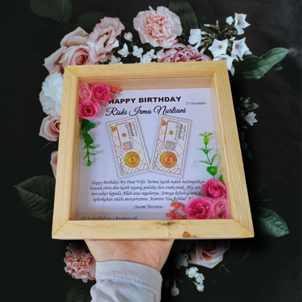 bingkai frame MINIGOLD hampers kado unik logam mulia