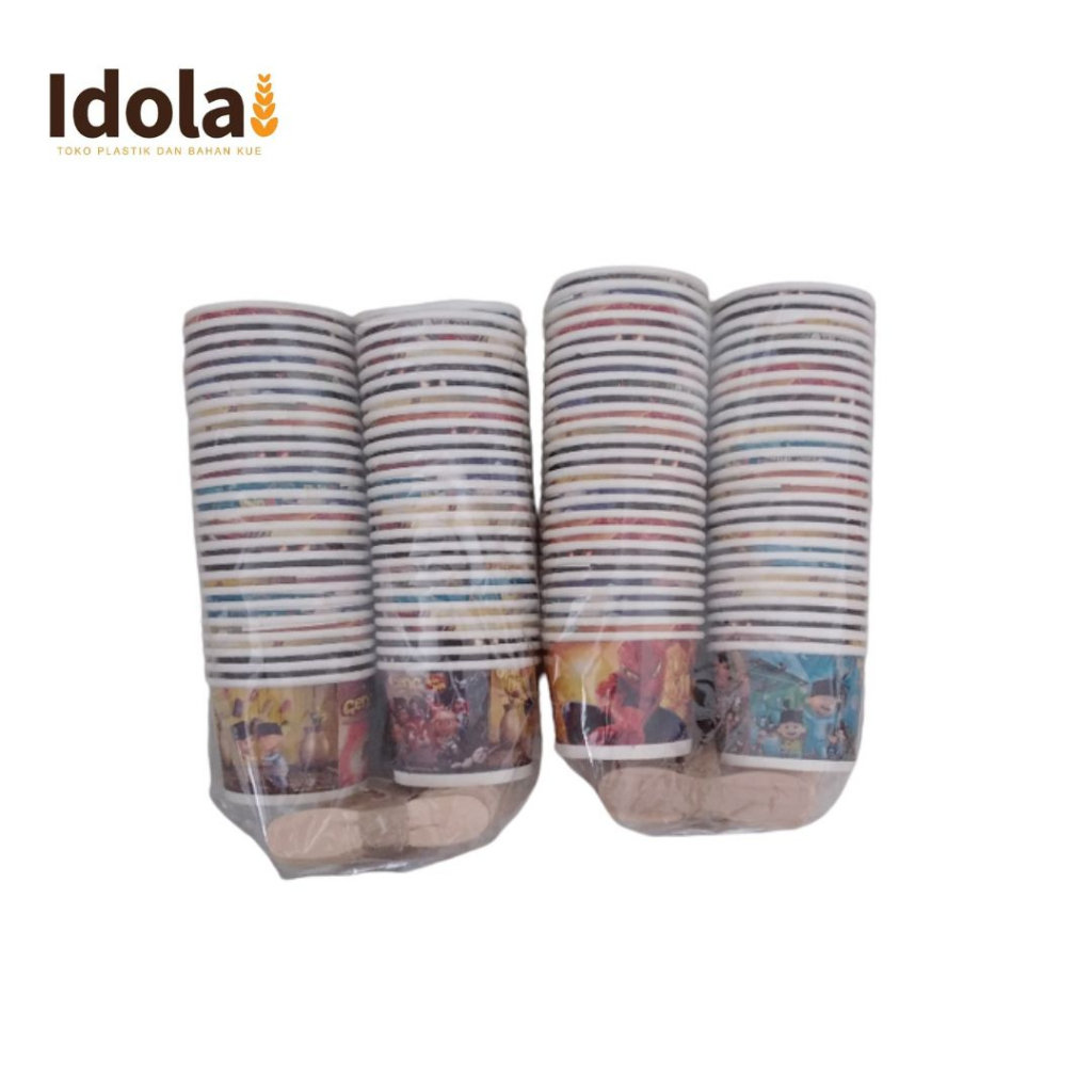 Cup ice cream kertas + stick