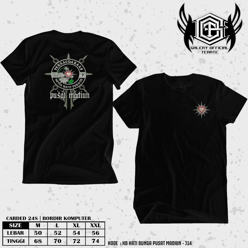 KAOS BORDIR PSHT SIMPEL // KAOS BORDIR PSHT PUSAT MADIUN // KAOS BORDIR LENGAN PENDEK // KAOS HITAM 