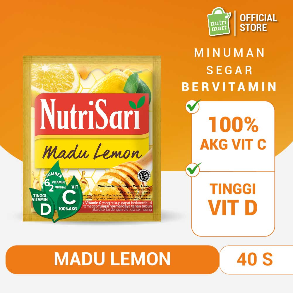 

NutriSari Madu Lemon 40 Sachet - Minuman Buah Vitamin C