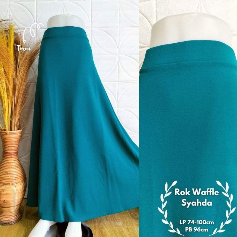 Rok Polos Waffle Premium Murah Premium / Rok Kerja Wanita / Rok Waffle