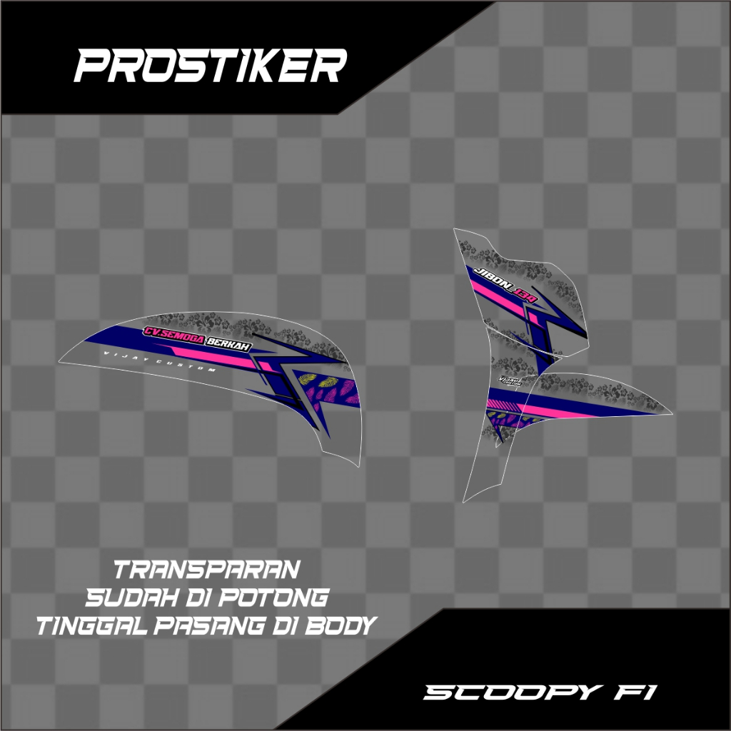 Stiker Striping Transparan Motor Scoopy FI New 2017,2018, 2019 - Sticker Motor Honda Scoopy Bahan Tr
