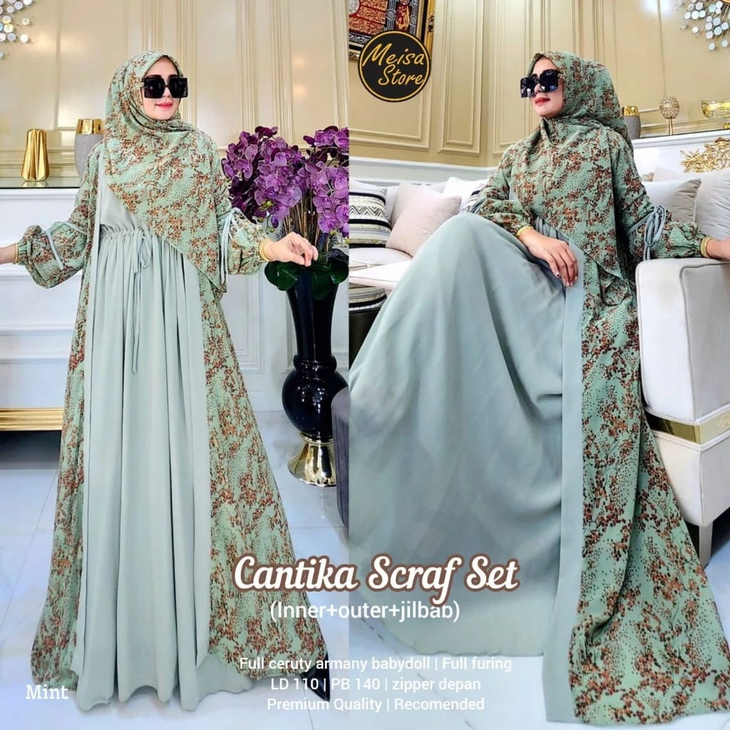 CANTIKA SCRAF  SET HIJAB PREMIUM