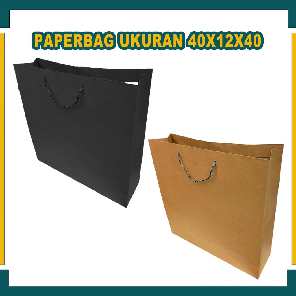 

(PAKET 12Pcs) Paper bag 40x12x40 cm | Paperbag Coklat | Tas Kertas Jumbo / Tas Bunga / Tas Bucket