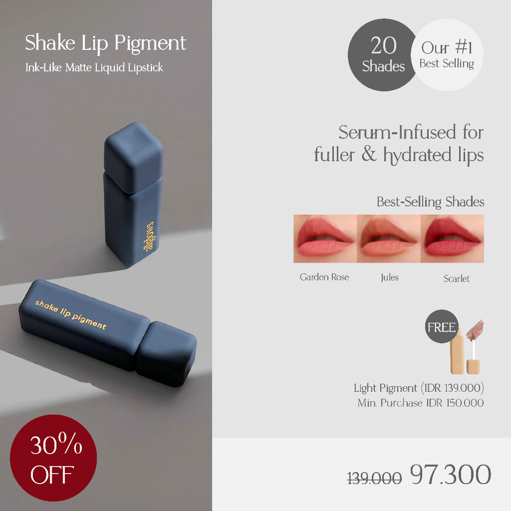 ALLGLOWS SLP Shake Lip Pigment (Liquid Lipstick)  Protea Primrose Scarlet Hibiscus ORIGINAL