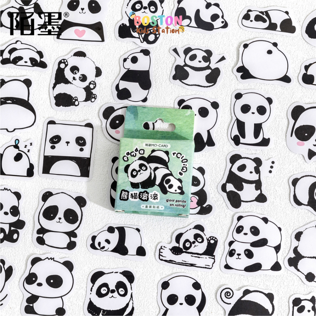 

BOSTON - Isi 45 Pcs GIANT PANDA ON ROLLING Stiker Aesthetic | Deco Sticker DIY Buku Scrapbook Diary Jurnal Tumblr Hp Laptop Lucu | Sticker Murah