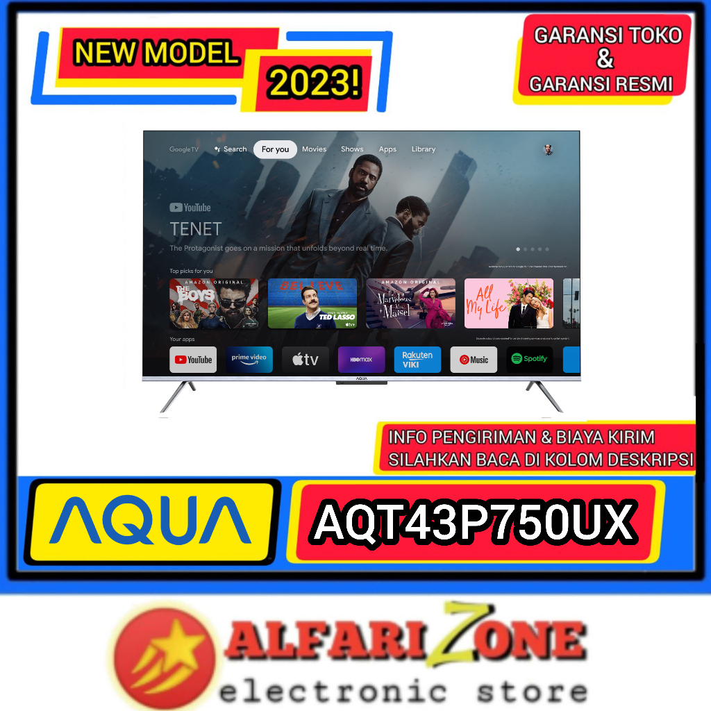 AQUA AQT43P750UX tv aqua 43 inch 4K UHD HQLED Google TV AQUA 43"