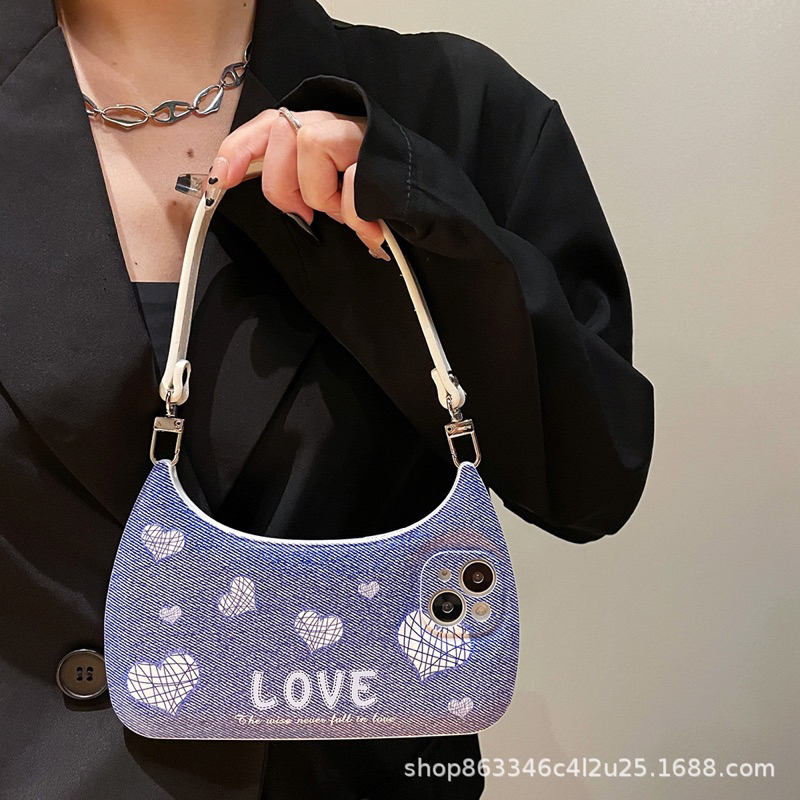 Love Denim Softcase Casing Case HP Lucu iphone XS XS Max XR 11 Pro Max 12 Pro Max 13 Pro Max 14 Pro 