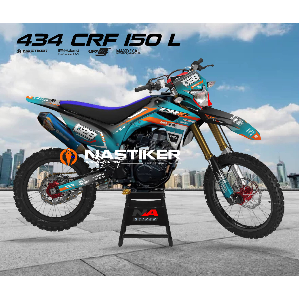 DECAL CRF 150 L FULL BODY BEBAS CUSTOM DESAIN SIMPEL - decal crf tosca