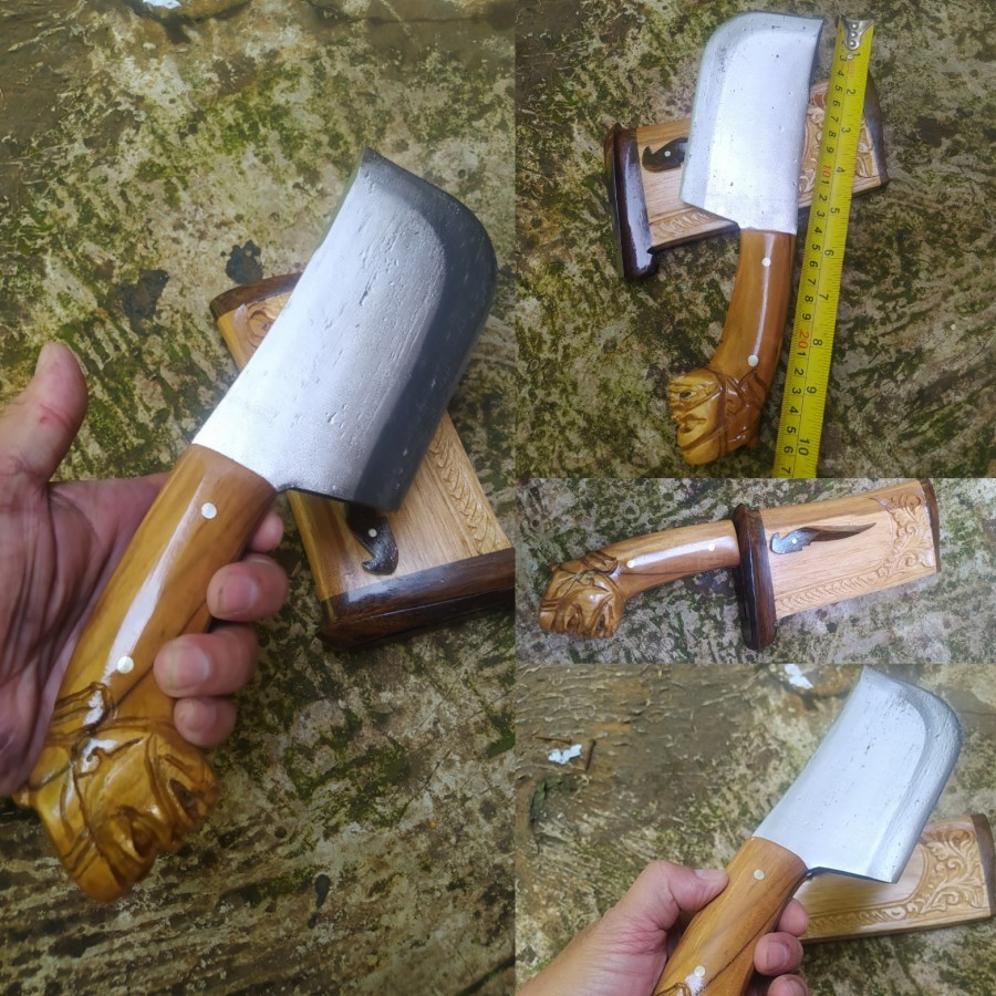 Ready Golok Sunda Petok Cepot Ukir Wayang Baja Super Premium