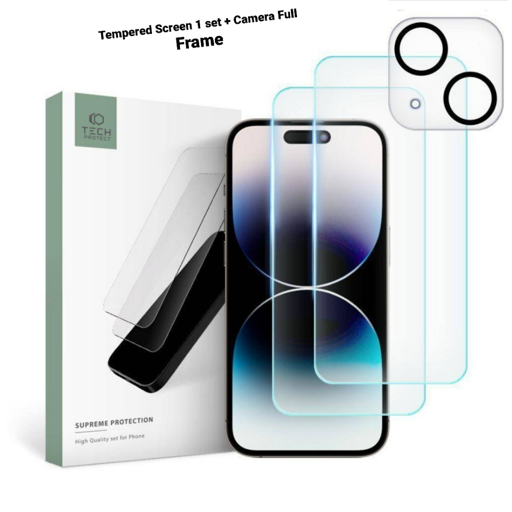 Tempered Glass + TG Camera Full Cover iPHONE 17 16 15 15+ 15Pro 15PROMAX 14 13 PRO MAX 12 11 PROMAX 