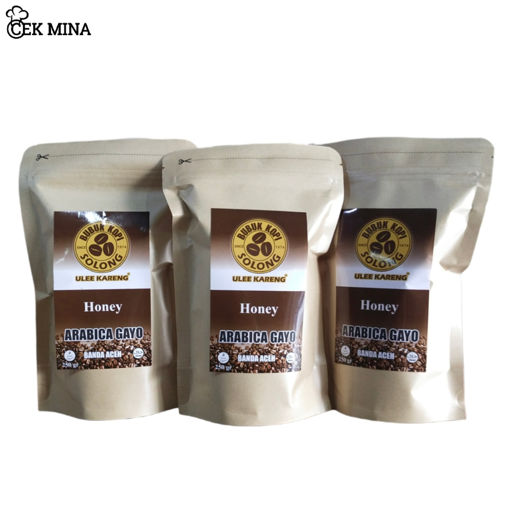 

Solong Kopi Arabika Gayo Honey Arabika Coffe Arabica Coffee 250 Gram Preso Indonesia