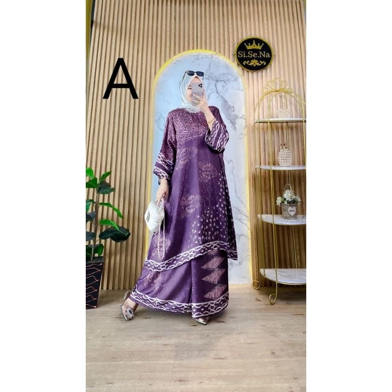 KAFTAN SARAH SET LOWO||KAFTAN BATIK SUTRA VISCOSE||BISA JUMBO||ORIGINAL SISENA