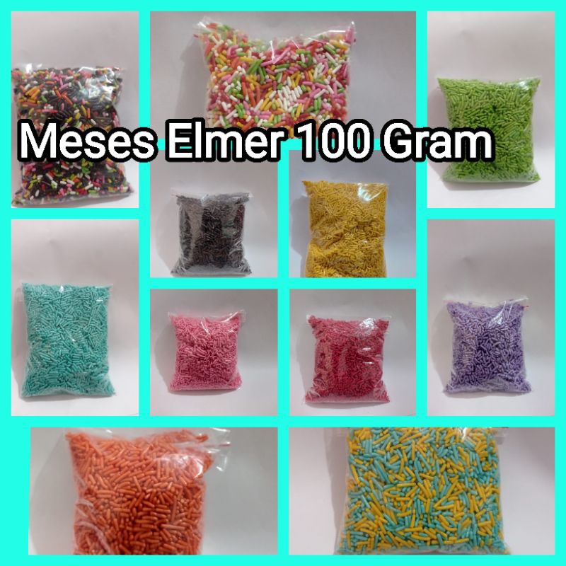 Messes Elmer warna warni 100gram Topping donut cale kue minuman dan es kulkul