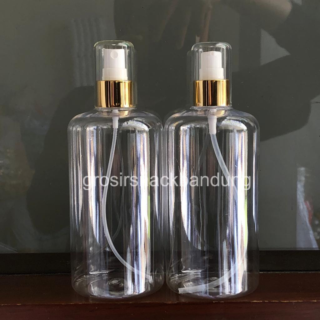 Botol BR PET 500ml Pump Treatment Spray Gold / Botol 500 ml Tutup Pump TR Gold Spray Gold