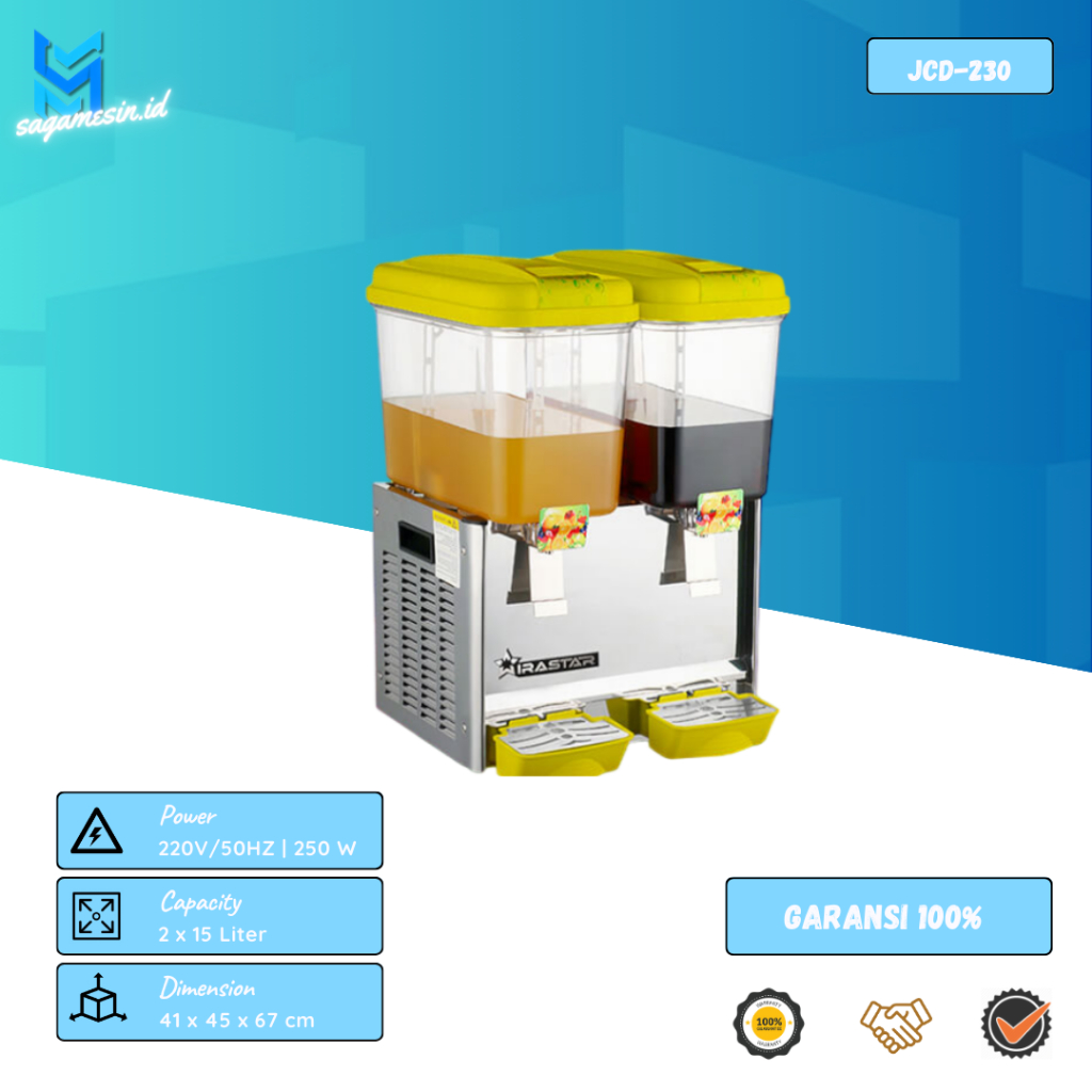 Juice Dispenser JCD-230 Wirastar | Jus Dispenser 2 Tabung | Jus Dispenser 15 Liter | Jus Dispenser B