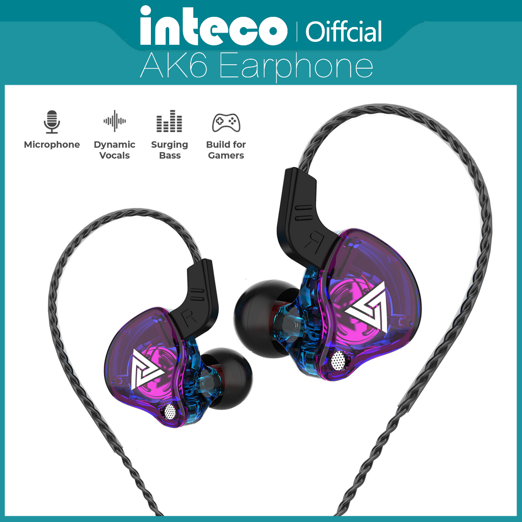 Headset Qkz Ak6 Sport Earphone Bass Gaming Headset Dengan Mic