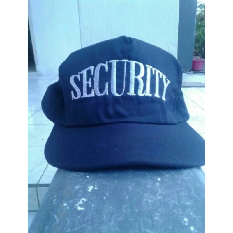 Topi Biru Bordir Security