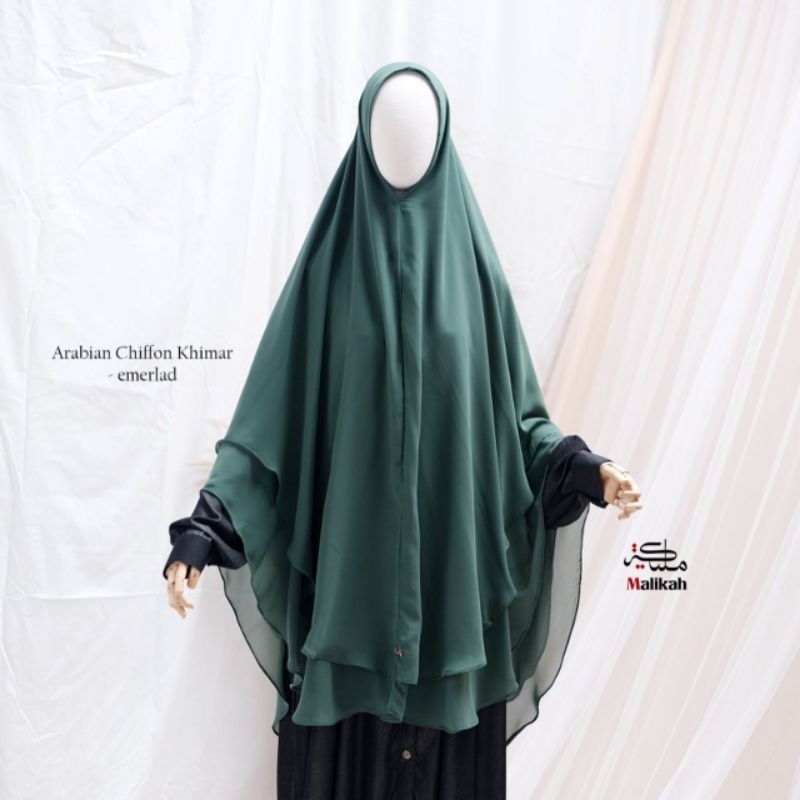Arabian Chiffon Khimar Emerald by Malikah NWT