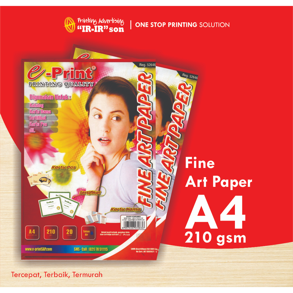 

E PRINT FINE ART PAPER UKURAN A4 KERTAS PRINT TAHAN AIR