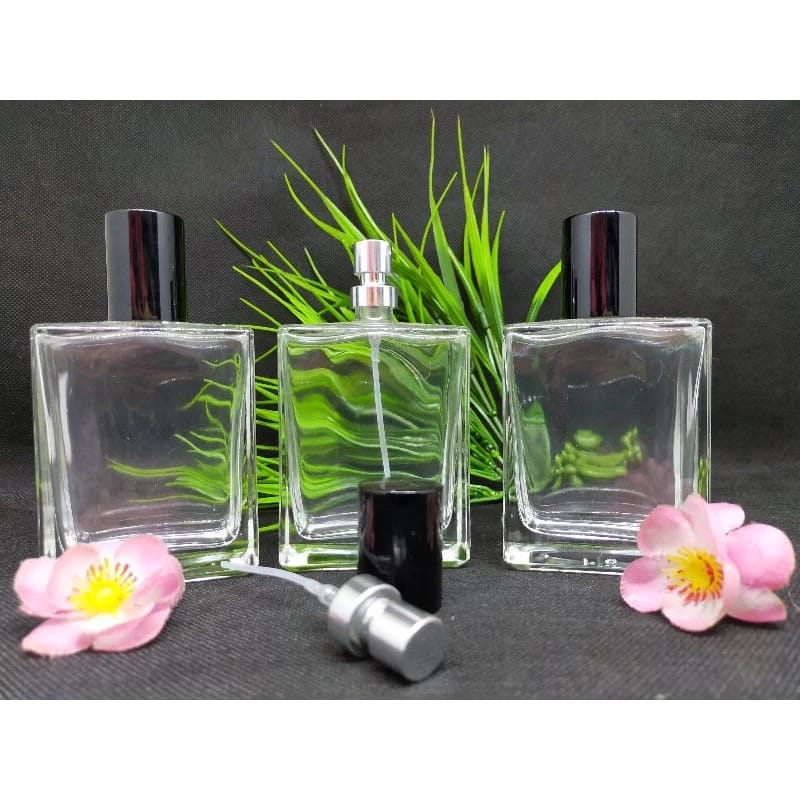 Botol Hermess 100ml Press / Botol kaca press Kotak botol ref