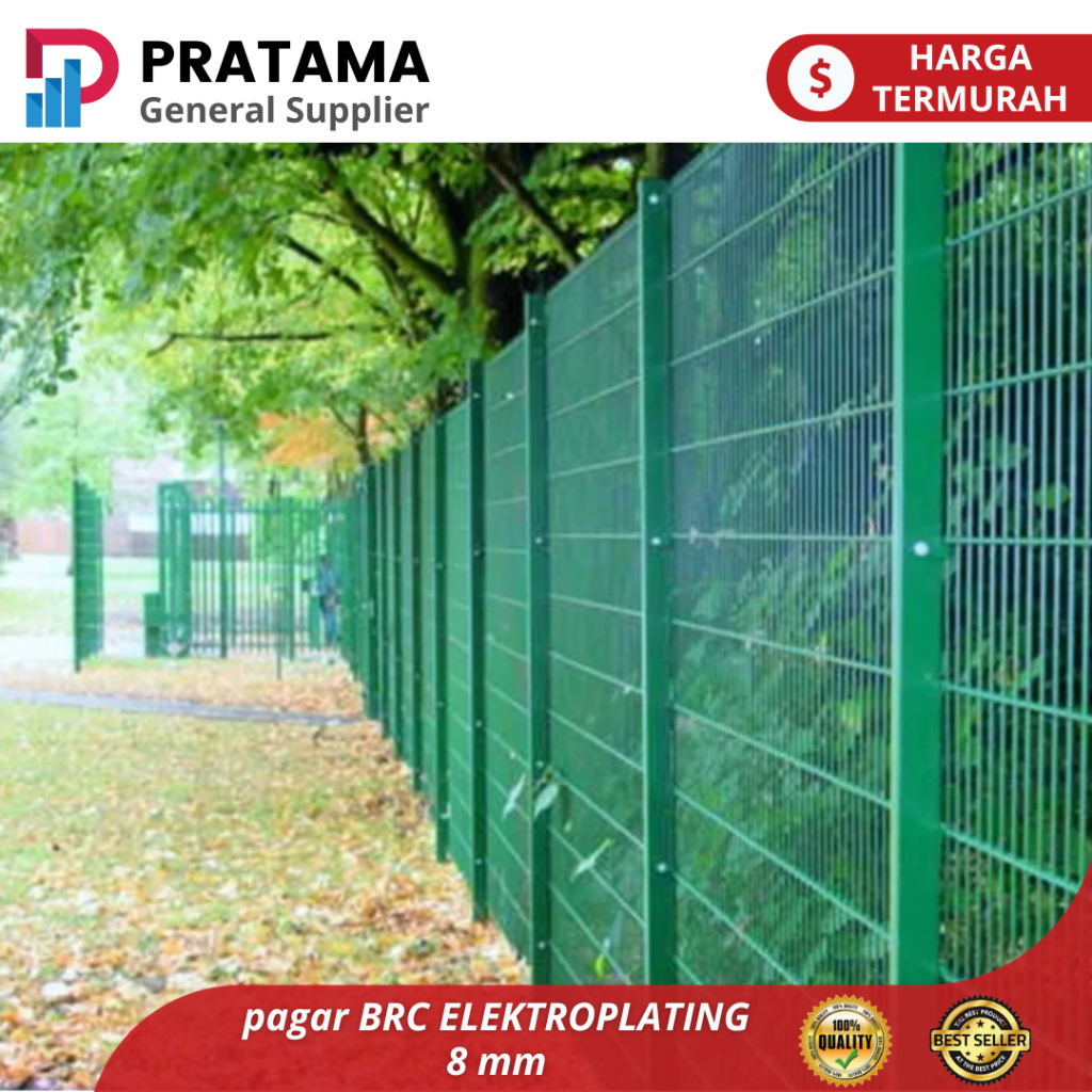 Pagar BRC EP 2.4m X 2.4m X 8mm Elektroplating / Pagar Taman