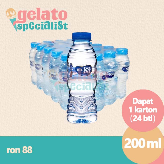 

RON88 Air Mineral Botol 200ml 1 dus isi 24pcs