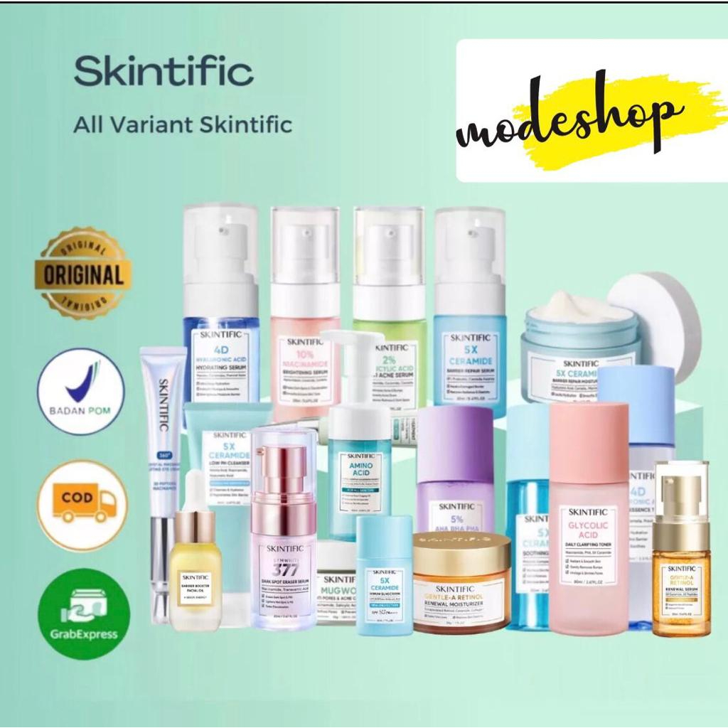 SKINTIFIC Moisturizer 5X Ceramide Cleanser Facial Face Wash / Essence Toner / 10% Niacinamide Serum / 4D Hyaluronic Acid Toner / 2% Salicylic Anti Acne Serum / Acne Spot Treatment / 5x Ceramide moisturizer