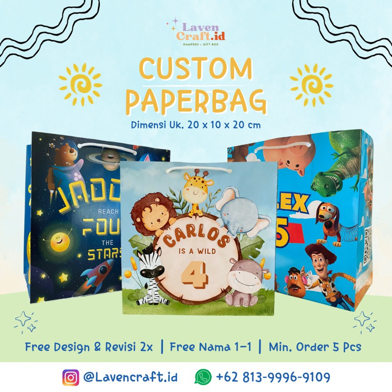 

Custom Paperbag Kantong Kertas Tas Ulang Tahun Birthday Goodie Bag Paper bag murah