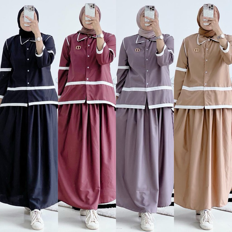 GAGIL KARENZA SET ROK TUNIK PREMIUM ORI BY OVA BUSUI WUDHU FRIENDLY
