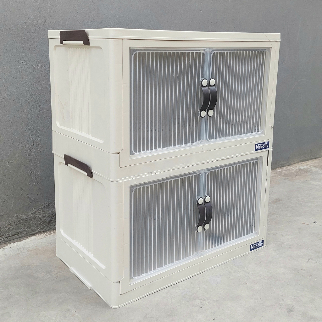 LEMARI PLASTIK POLIBOX TUMPUK SERBAGUNA SUSUN 2 Container Box Lipat | Lemari Susun Plastik Serbaguna