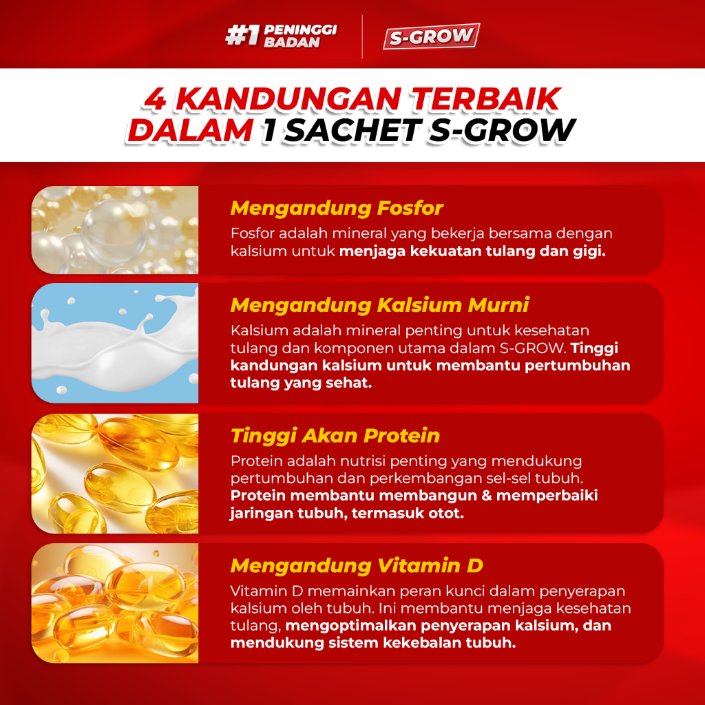 S-GROW Susu Peninggi Badan Terbaik - 1 BOX Image 3