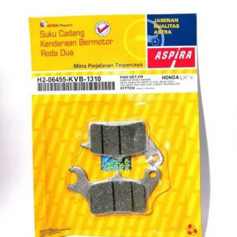 Kampas Rem Depan Beat / Scoopy / Vario Karbu Original Aspira