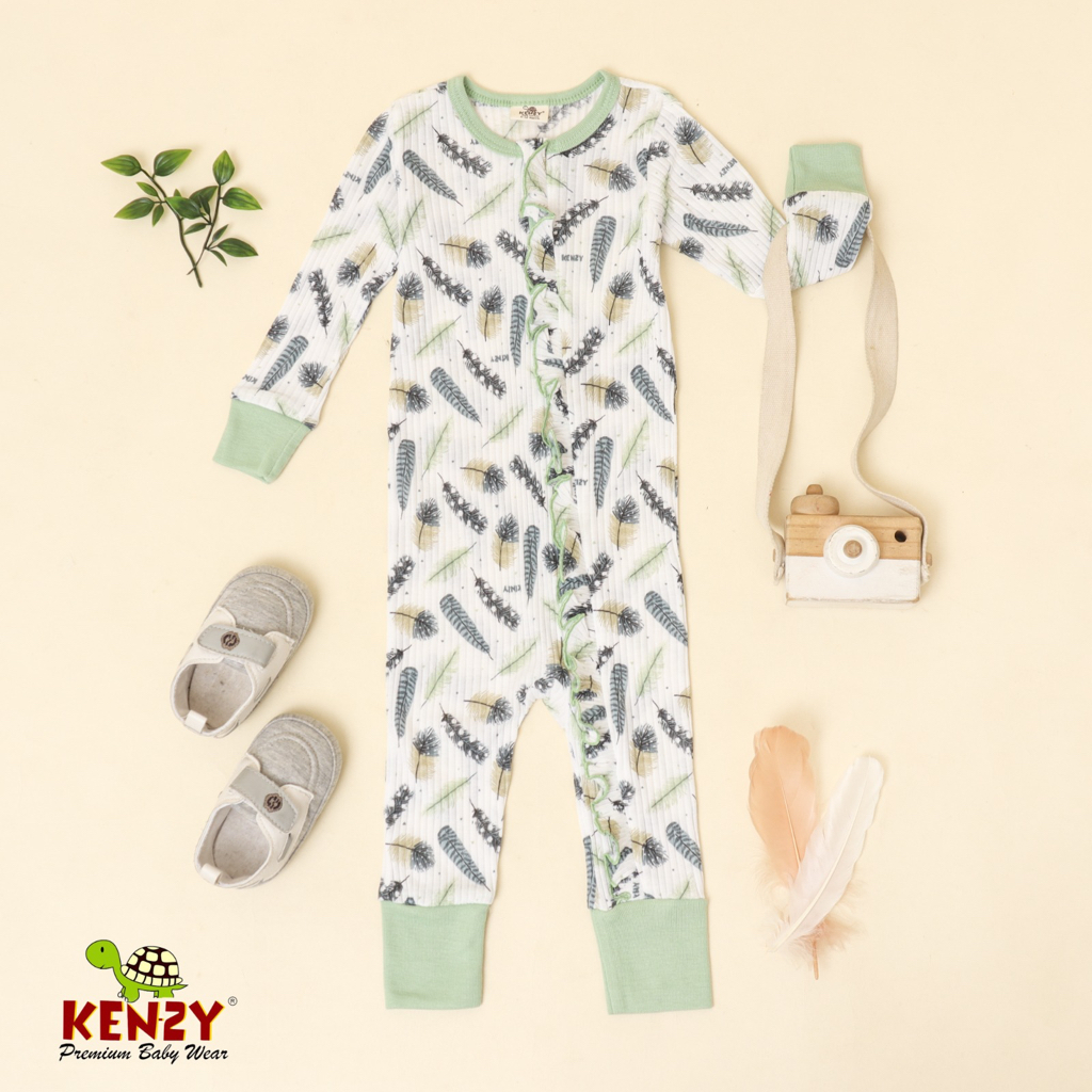 Sleepsuit Zipper Long Ruffle Bulu | Laki-laki & Perempuan | Zipper | Premium & Praktis | SNI | Kenzy