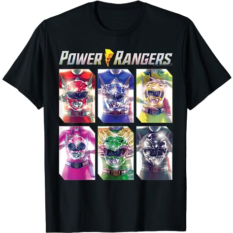 KAOS Power Rangers Graphic Color Character Helmet Panels T-Shirt